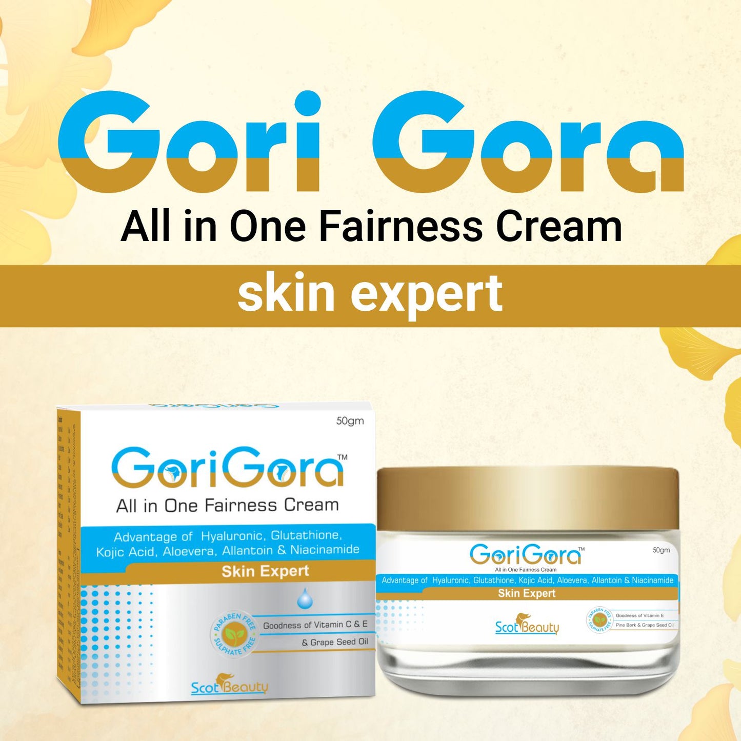 Gori Gora All In One Fairness Cream For Skin Brightening & Whitening - 50gm