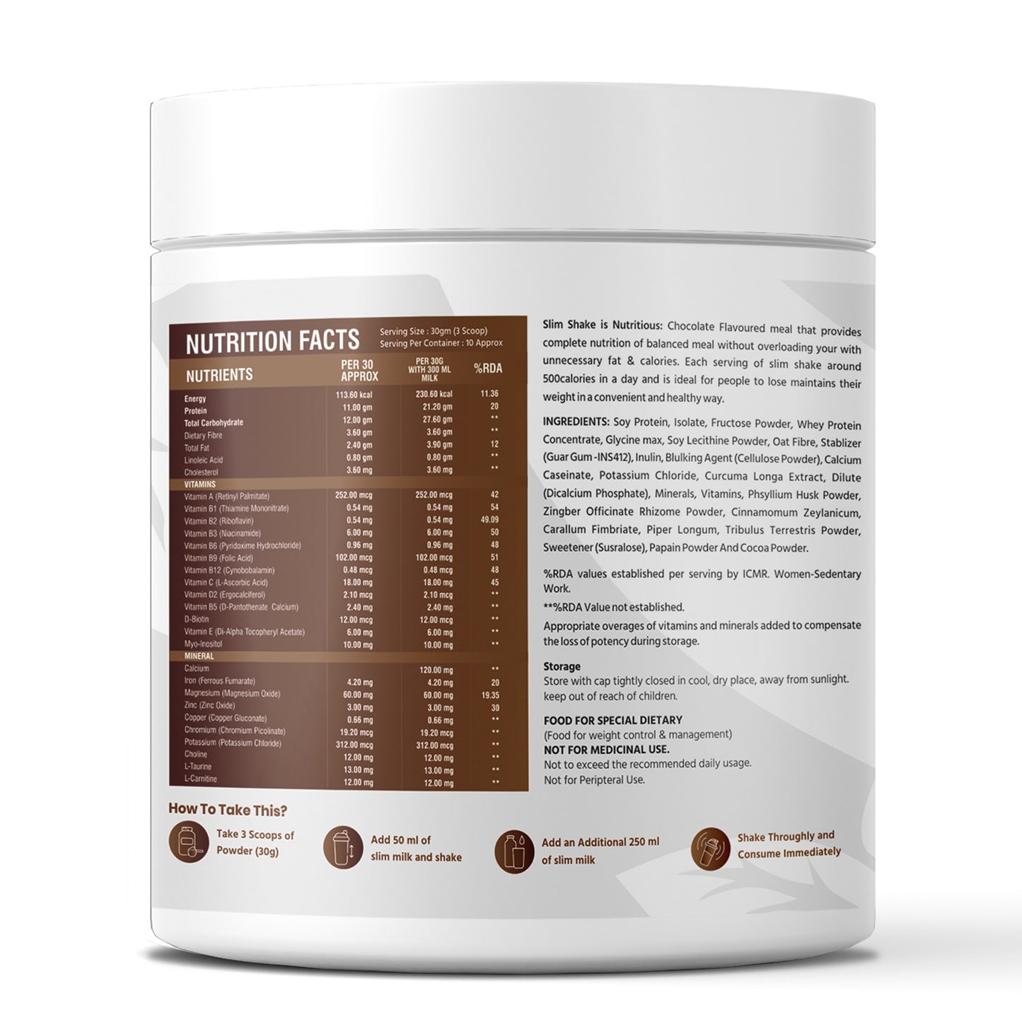 Slim Shake Meal Replacement Protein Powder - 300Gm
