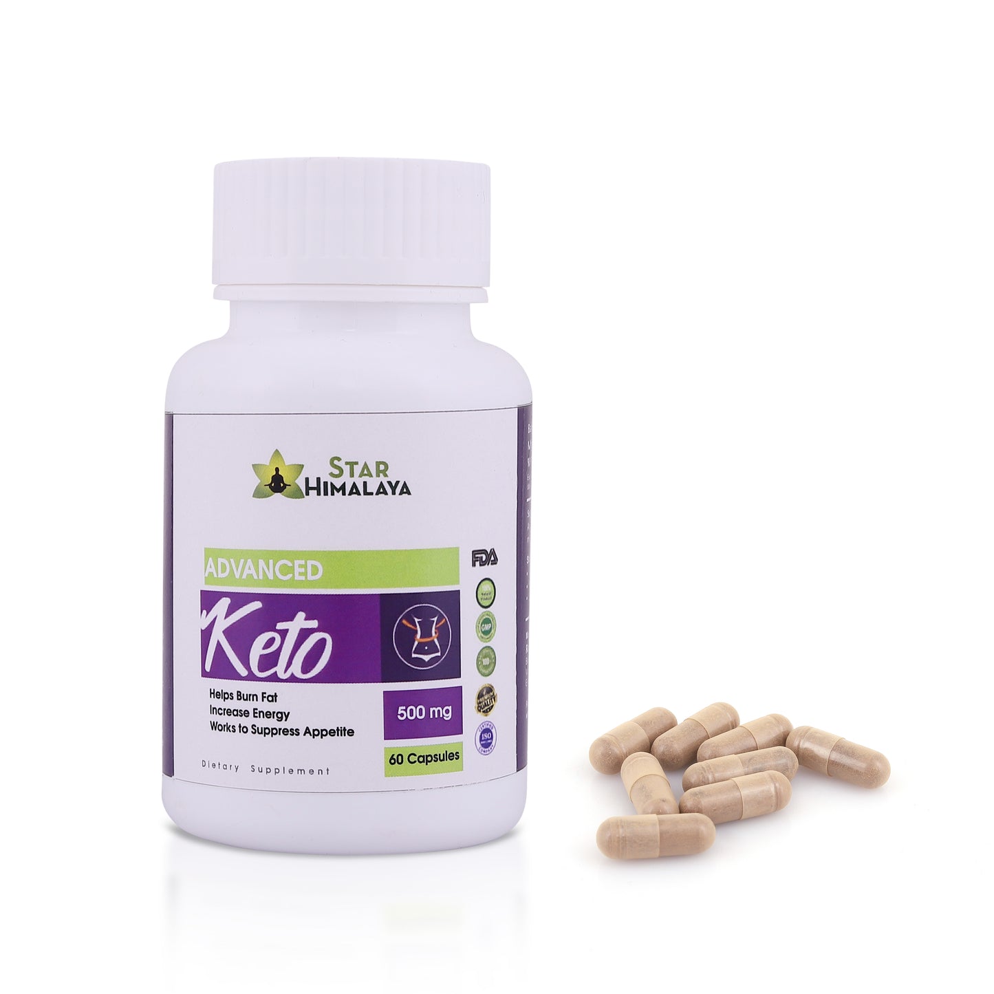 Advanced Keto 500mg 8-Herbs Formulated - 60 Capsules