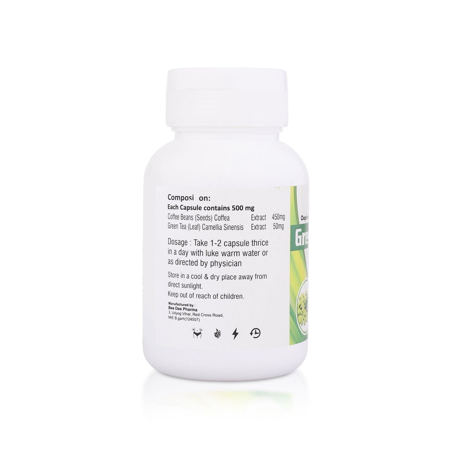 Green Coffee With Green Tea for Weight Loss 500mg - 60 Capsules