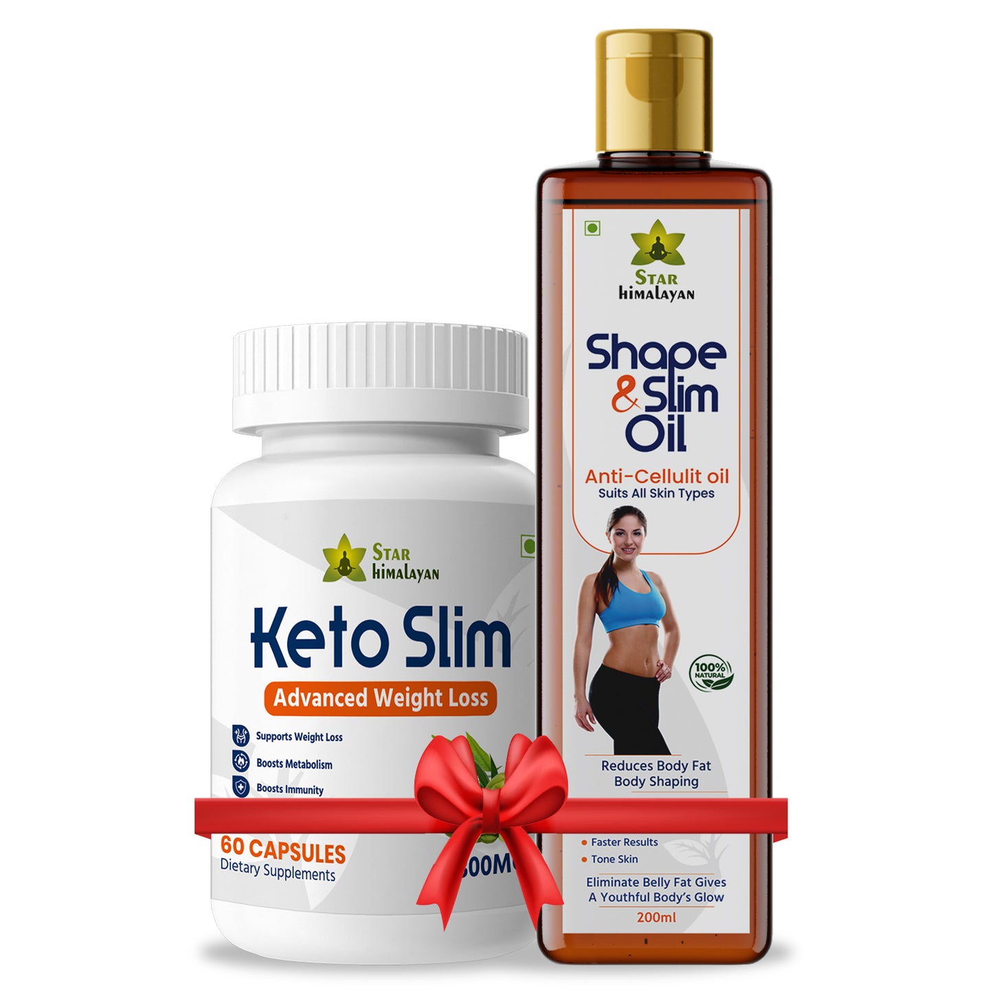 Advance Slimming Complex - Keto Slim Capsule with Shape & Slim Oil (Buy 1 Keto Get 1 Oil Free)