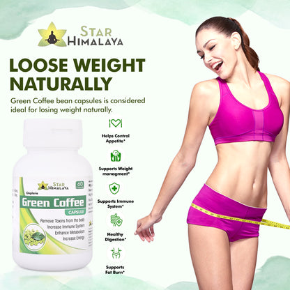 Green Coffee With Green Tea for Weight Loss 500mg - 60 Capsules