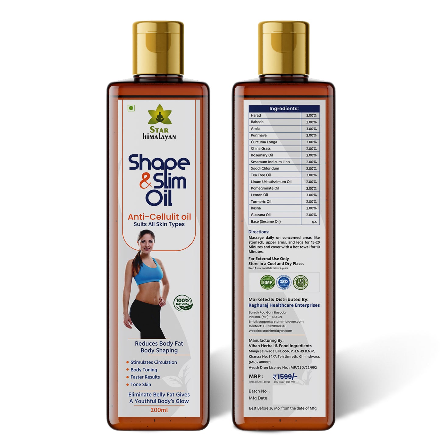 Shape & Slim Fat Burner Oil - 200ml