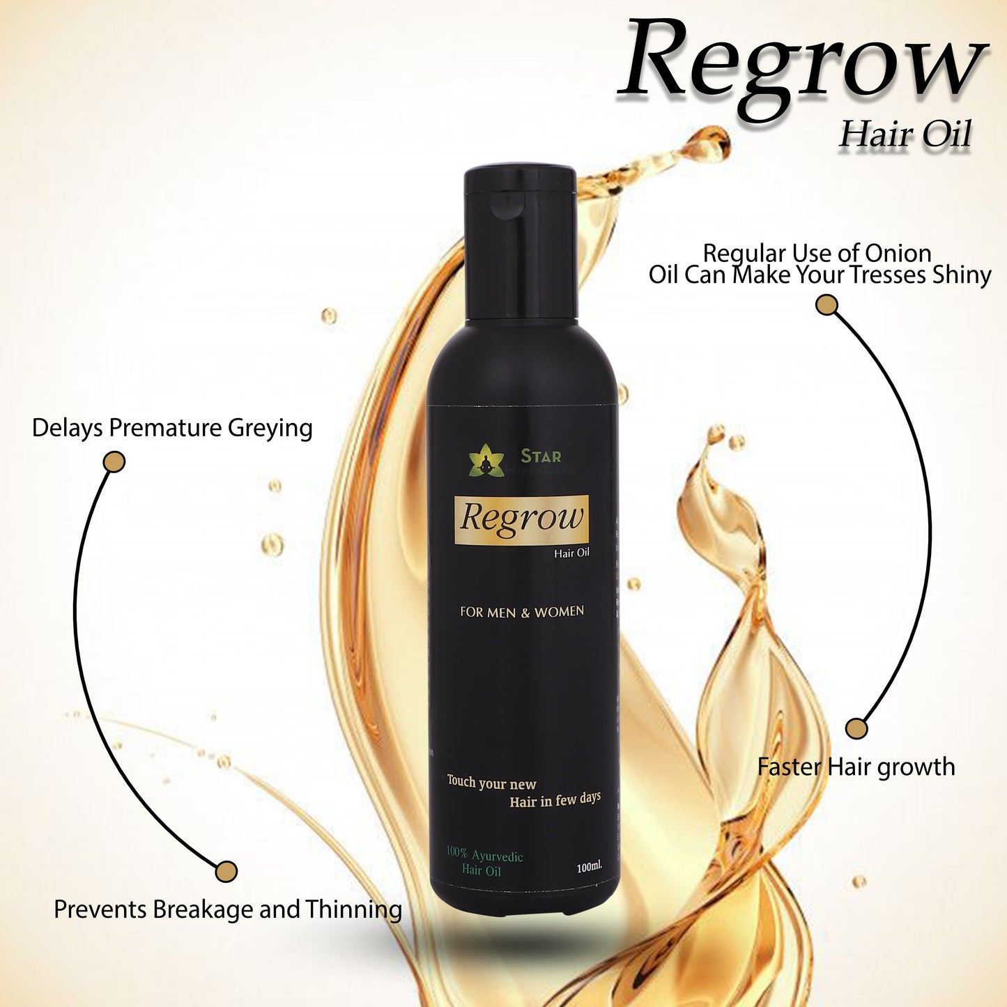 Regrow Hair Oil for Men & Women - 100ml